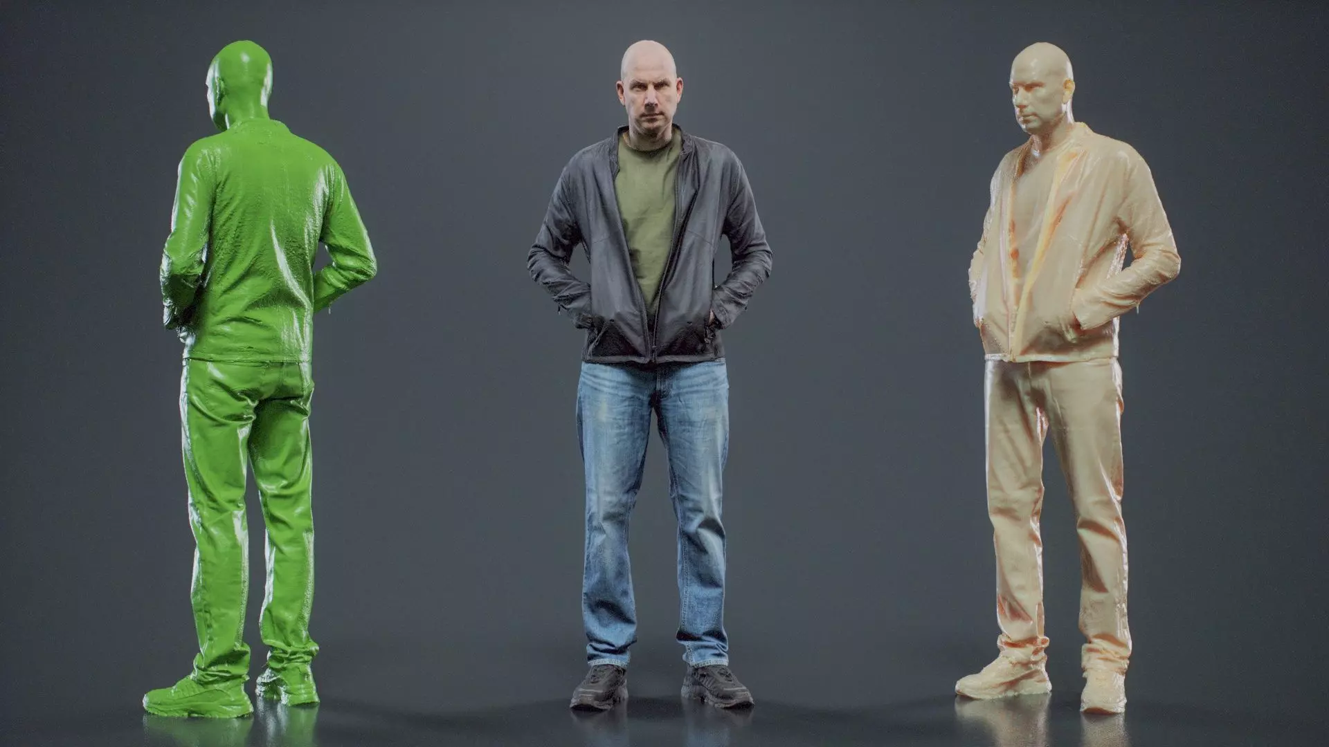 Tough Guy In Leather Jacket 002 RAW Scan 3D model_0