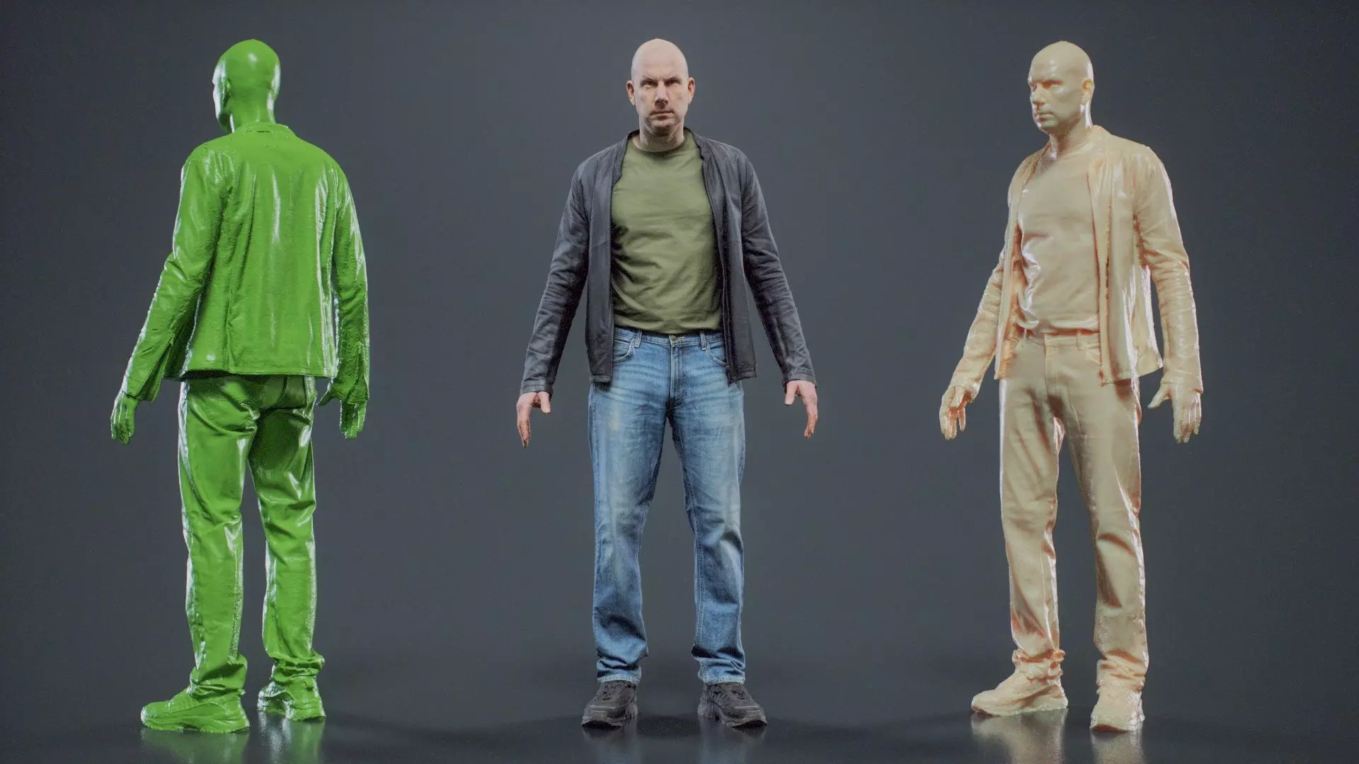 Tough Guy In Leather Jacket 001 RAW Scan 3D model_0