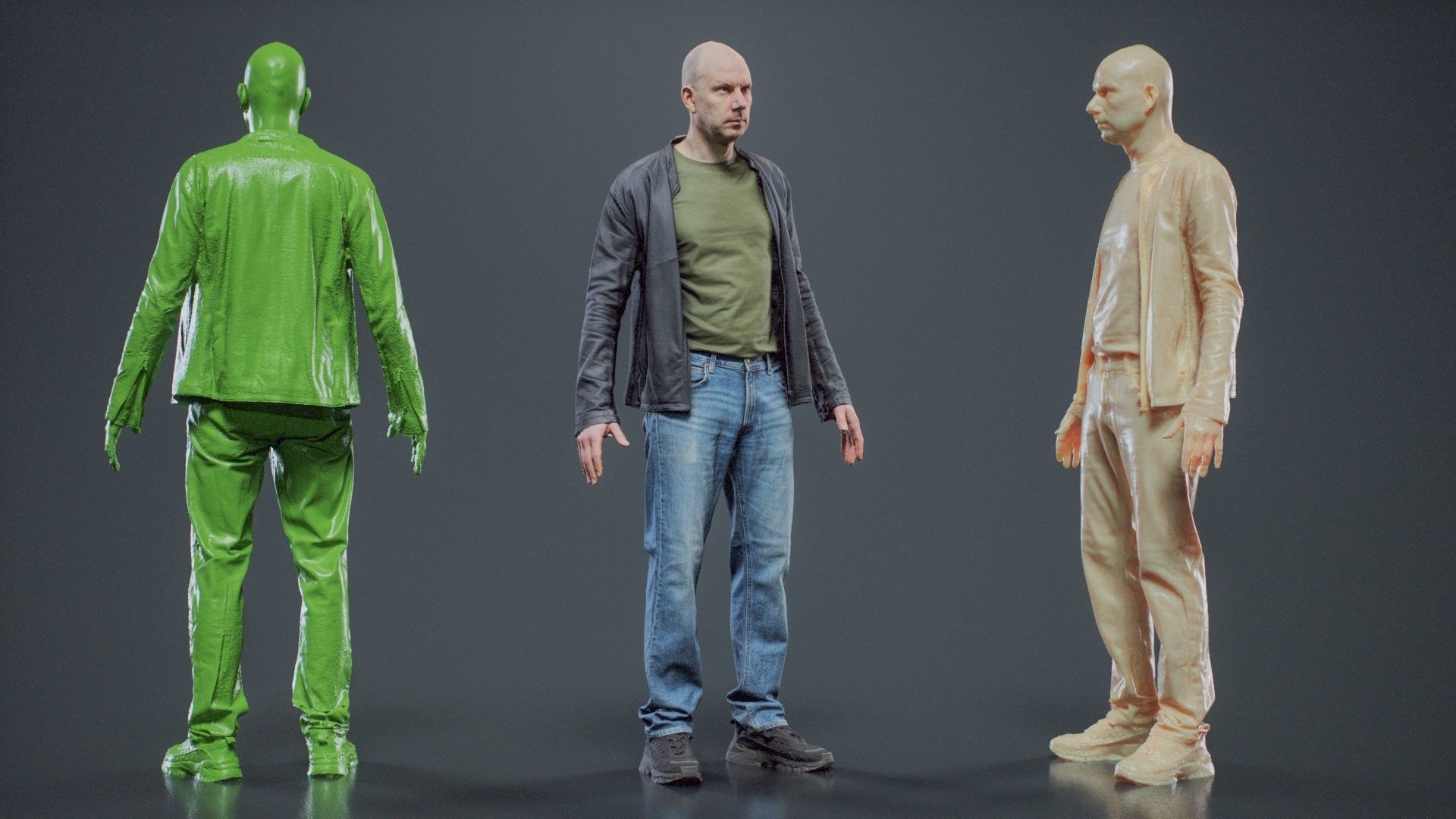 Tough Guy In Leather Jacket 001 RAW Scan 3D model_1