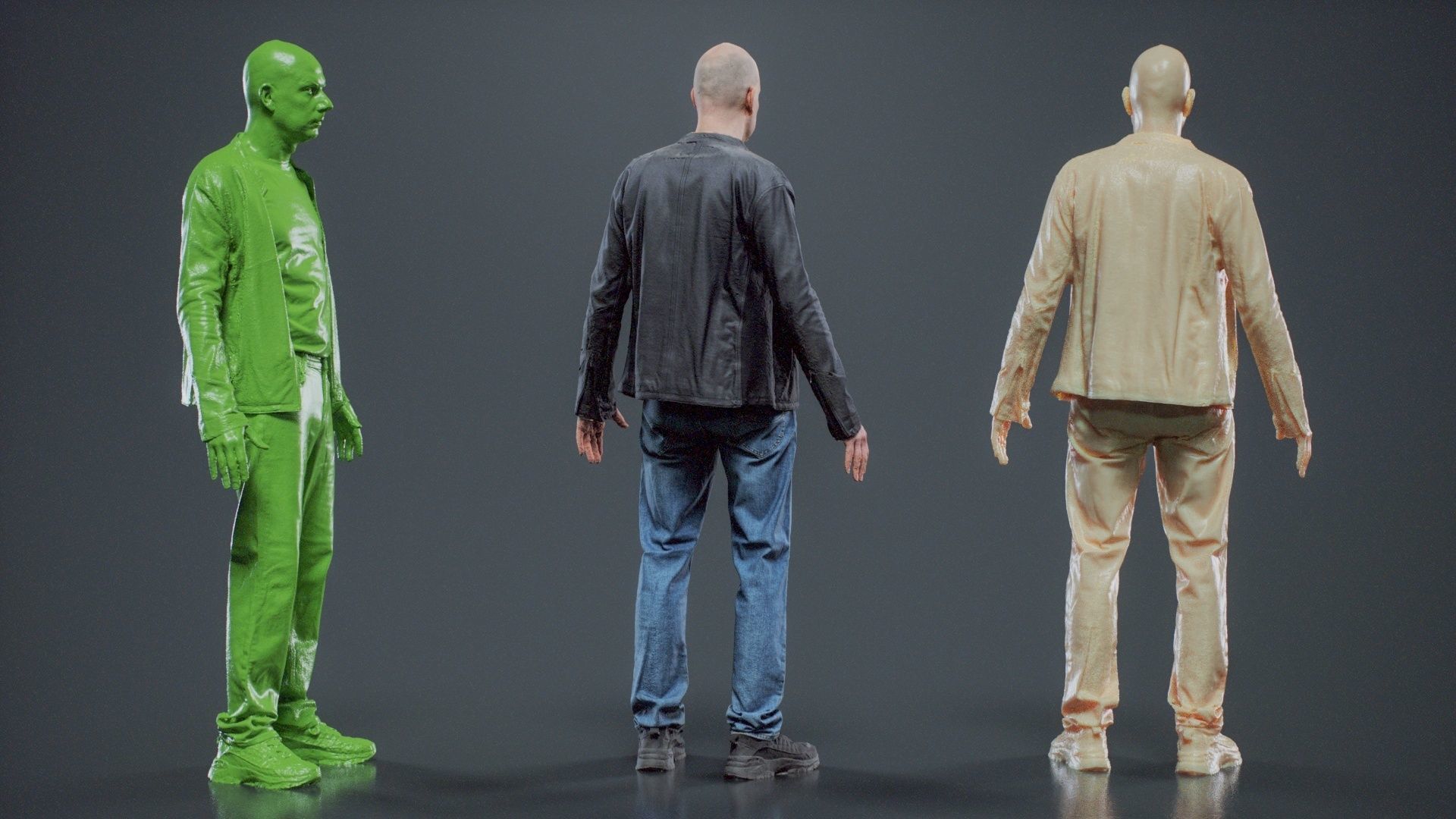 Tough Guy In Leather Jacket 001 RAW Scan 3D model_5