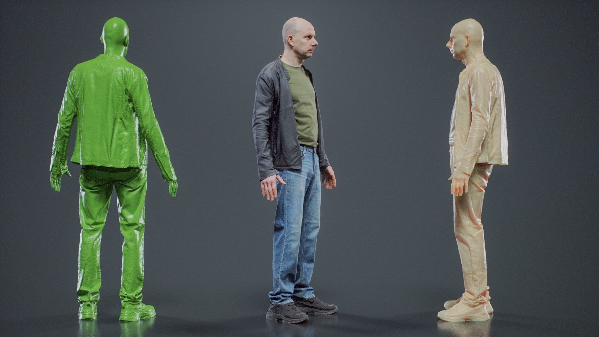 Tough Guy In Leather Jacket 001 RAW Scan 3D model_2