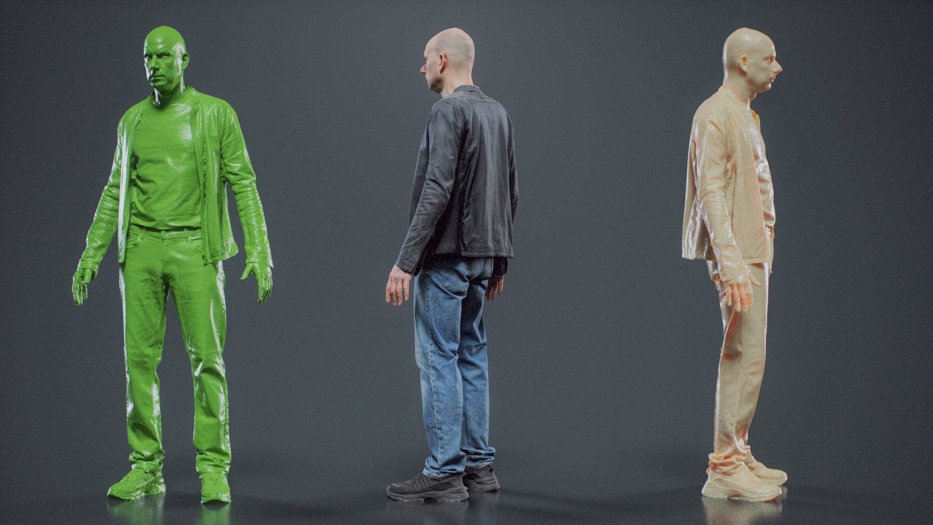 Tough Guy In Leather Jacket 001 RAW Scan 3D model_8