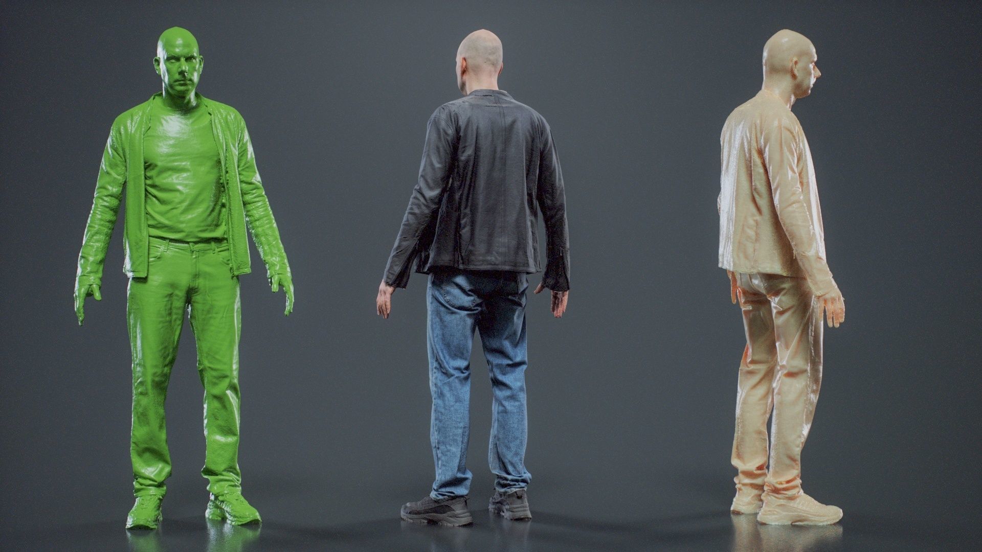 Tough Guy In Leather Jacket 001 RAW Scan 3D model_7