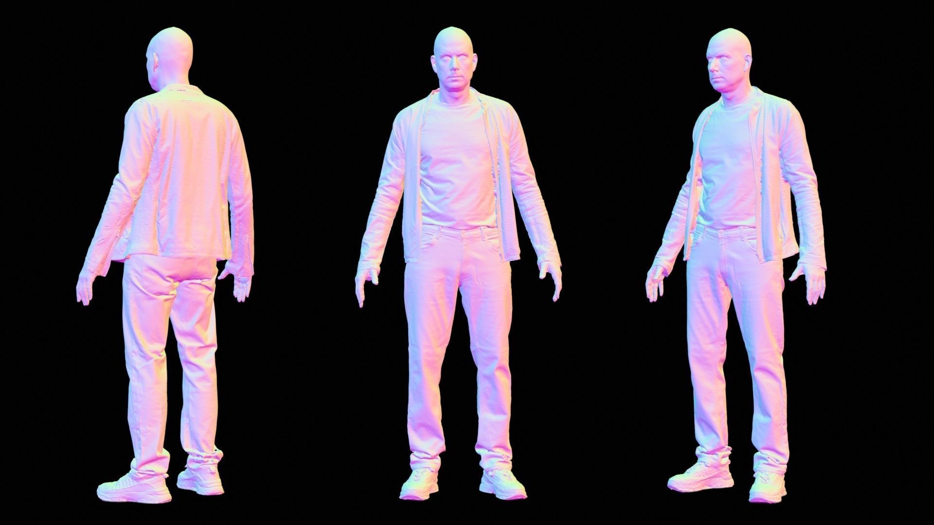 Tough Guy In Leather Jacket 001 RAW Scan 3D model_13