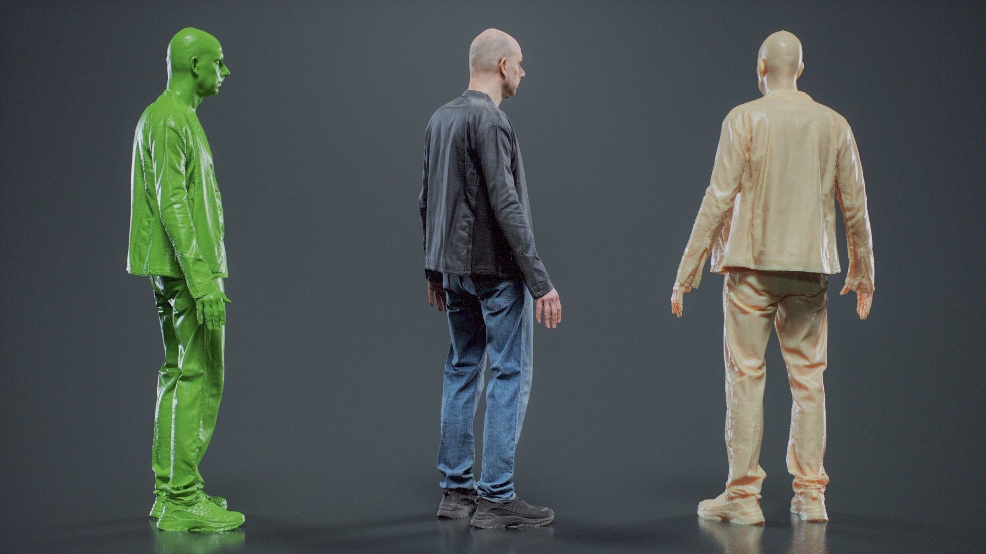 Tough Guy In Leather Jacket 001 RAW Scan 3D model_4