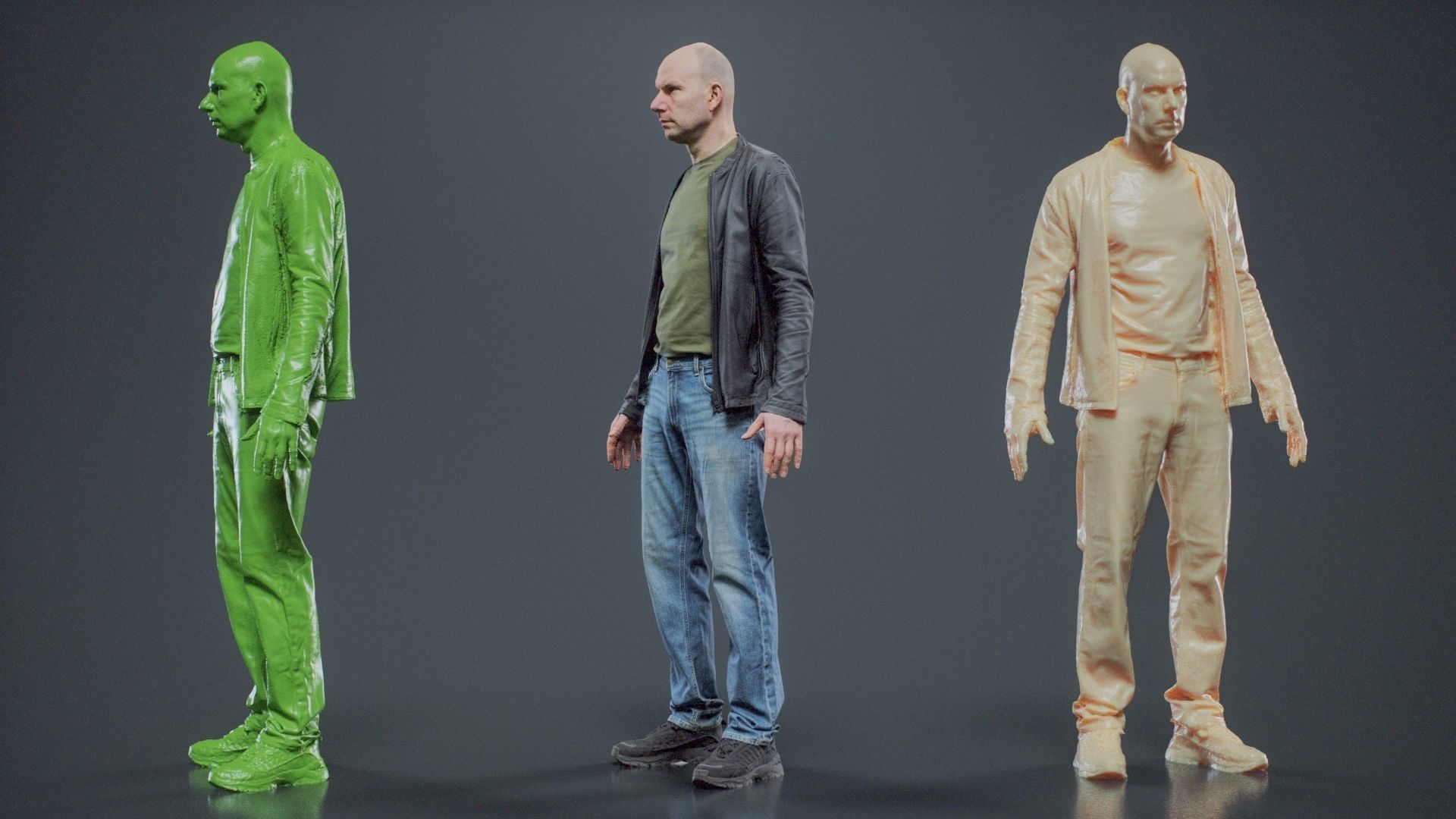 Tough Guy In Leather Jacket 001 RAW Scan 3D model_10