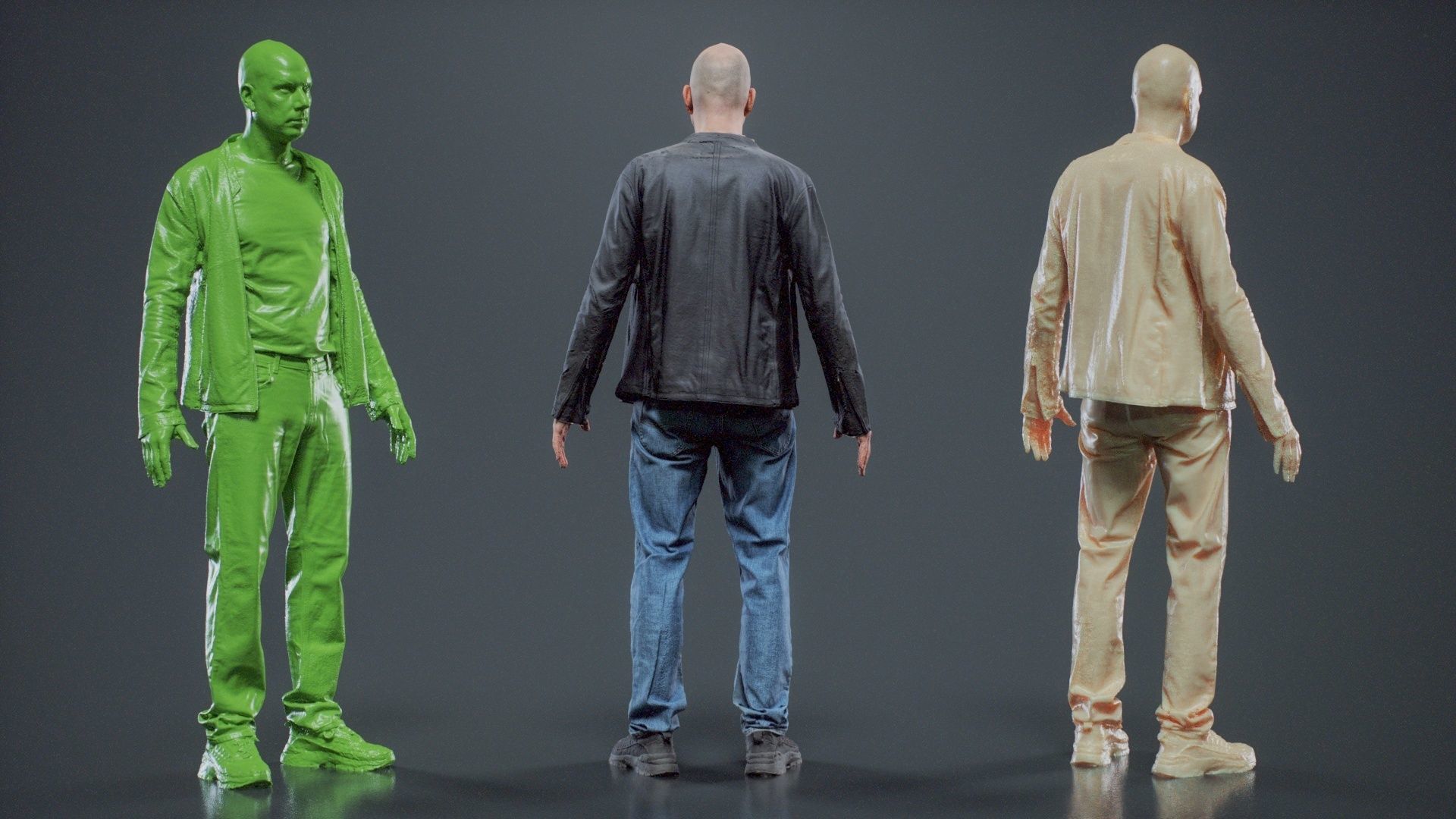 Tough Guy In Leather Jacket 001 RAW Scan 3D model_6