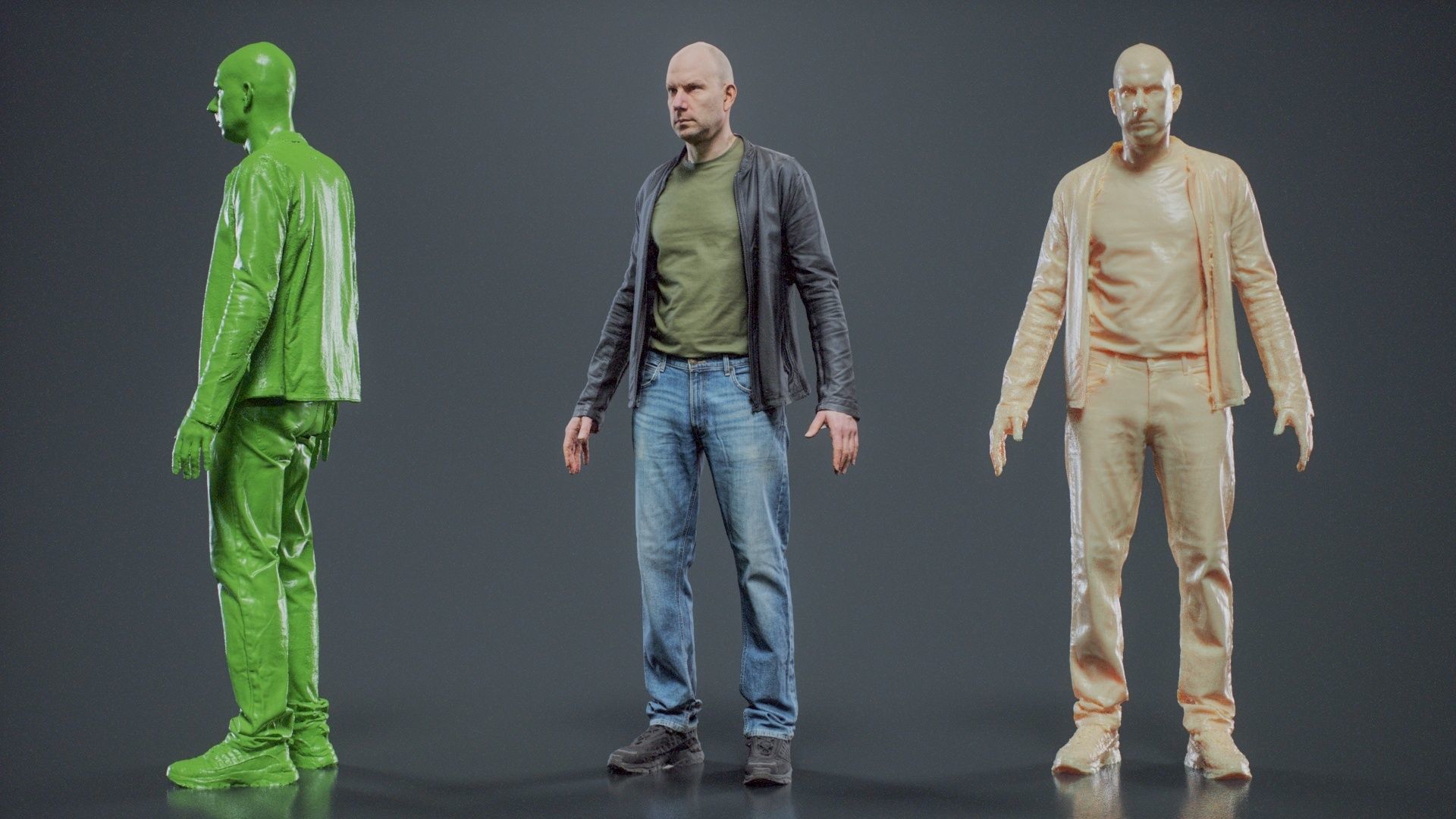 Tough Guy In Leather Jacket 001 RAW Scan 3D model_11