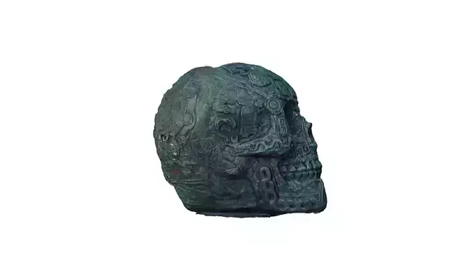 Skull in Aztec Style Pre Hispanic High Poly