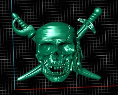 pirate skull zbrush version  3D print model_1