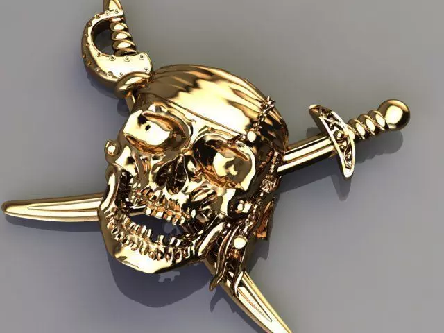 pirate skull zbrush version  3D print model_0
