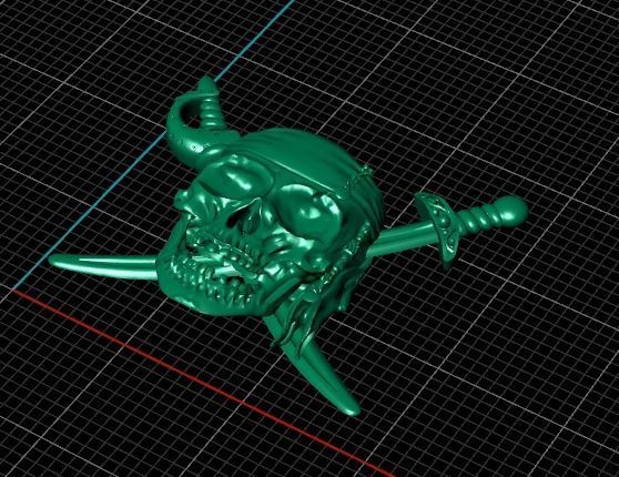 pirate skull zbrush version  3D print model_10
