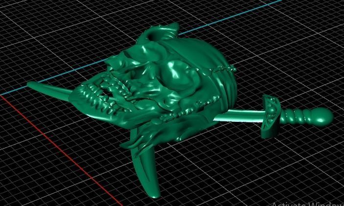 pirate skull zbrush version  3D print model_15