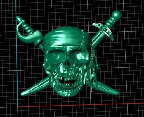 pirate skull zbrush version  3D print model_4