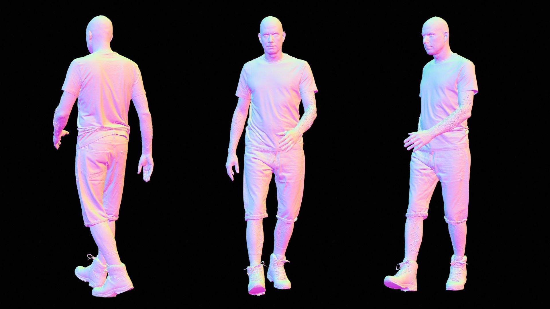 Summer Walking Man 002 RAW Scan 3D model_13