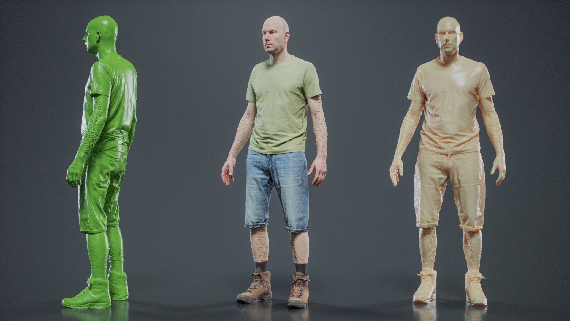 Summer Walking Man 001 RAW Scan 3D model_11