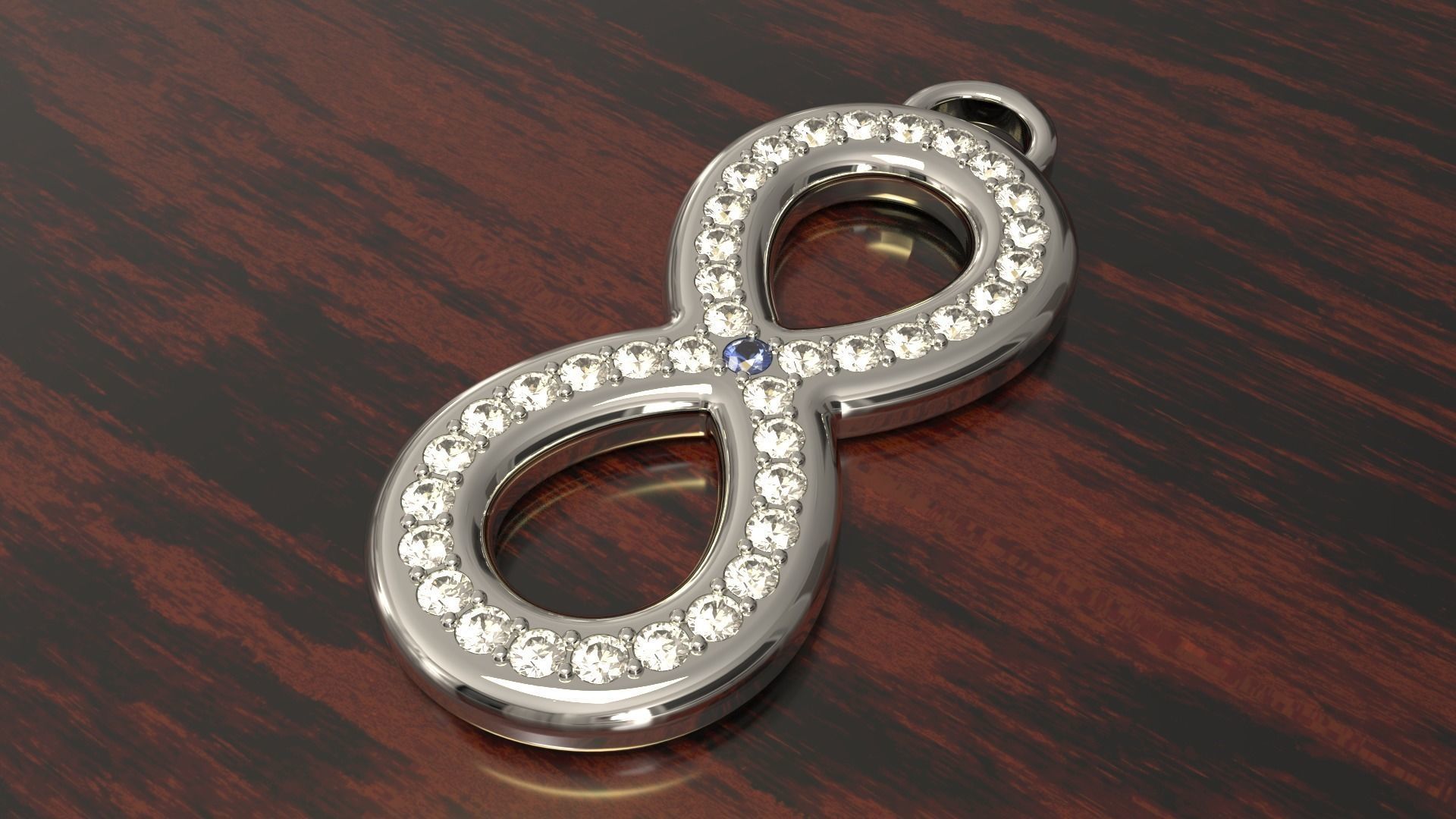 8 Shaped Earring with gems 3D print model_1