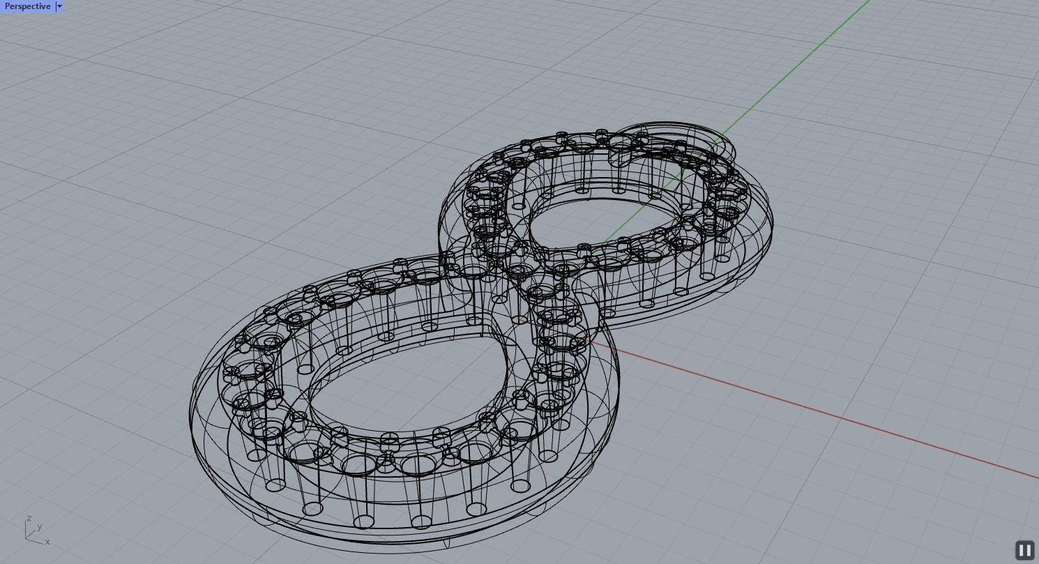 8 Shaped Earring with gems 3D print model_5