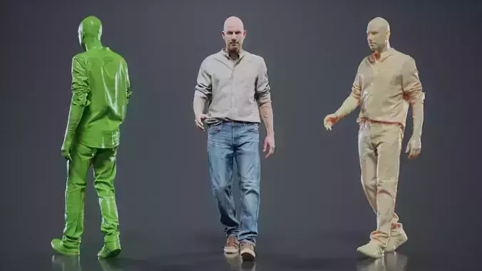 Sloppy Shirt Man Walking 002 RAW Scan