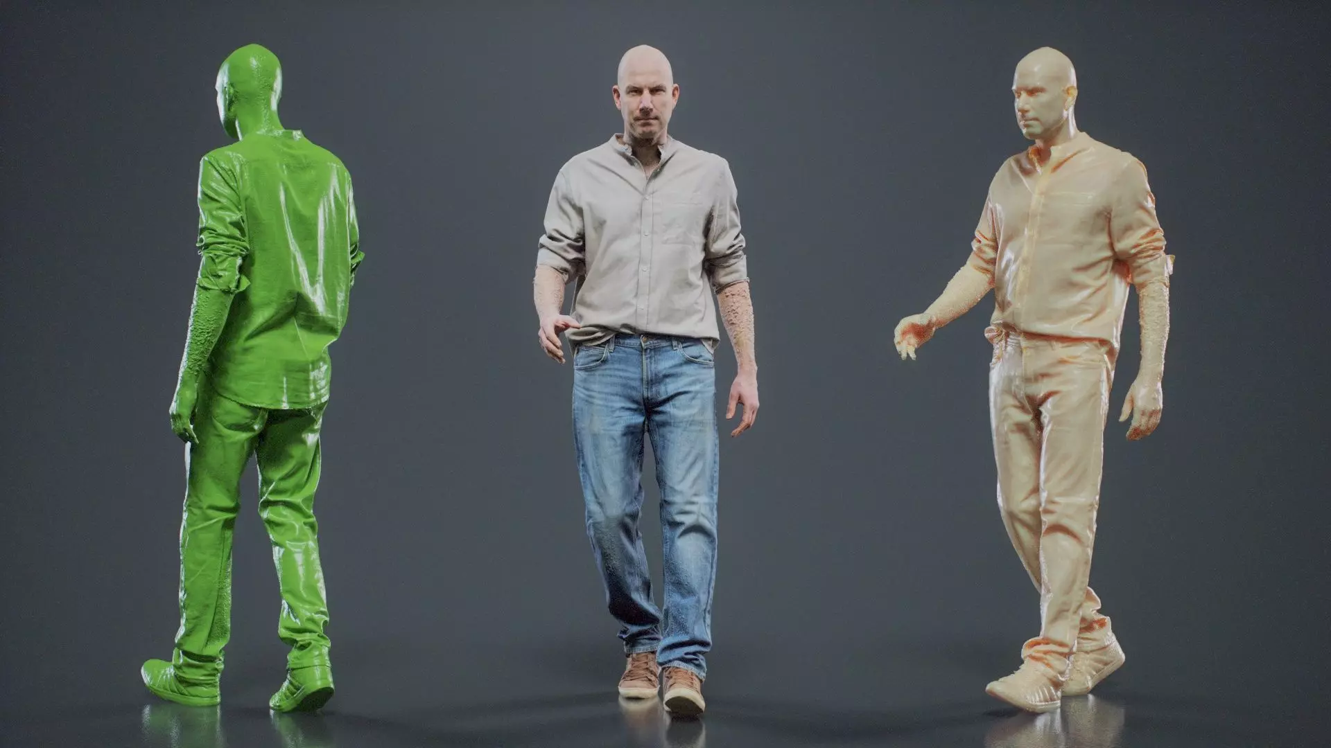 Sloppy Shirt Man Walking 002 RAW Scan 3D model