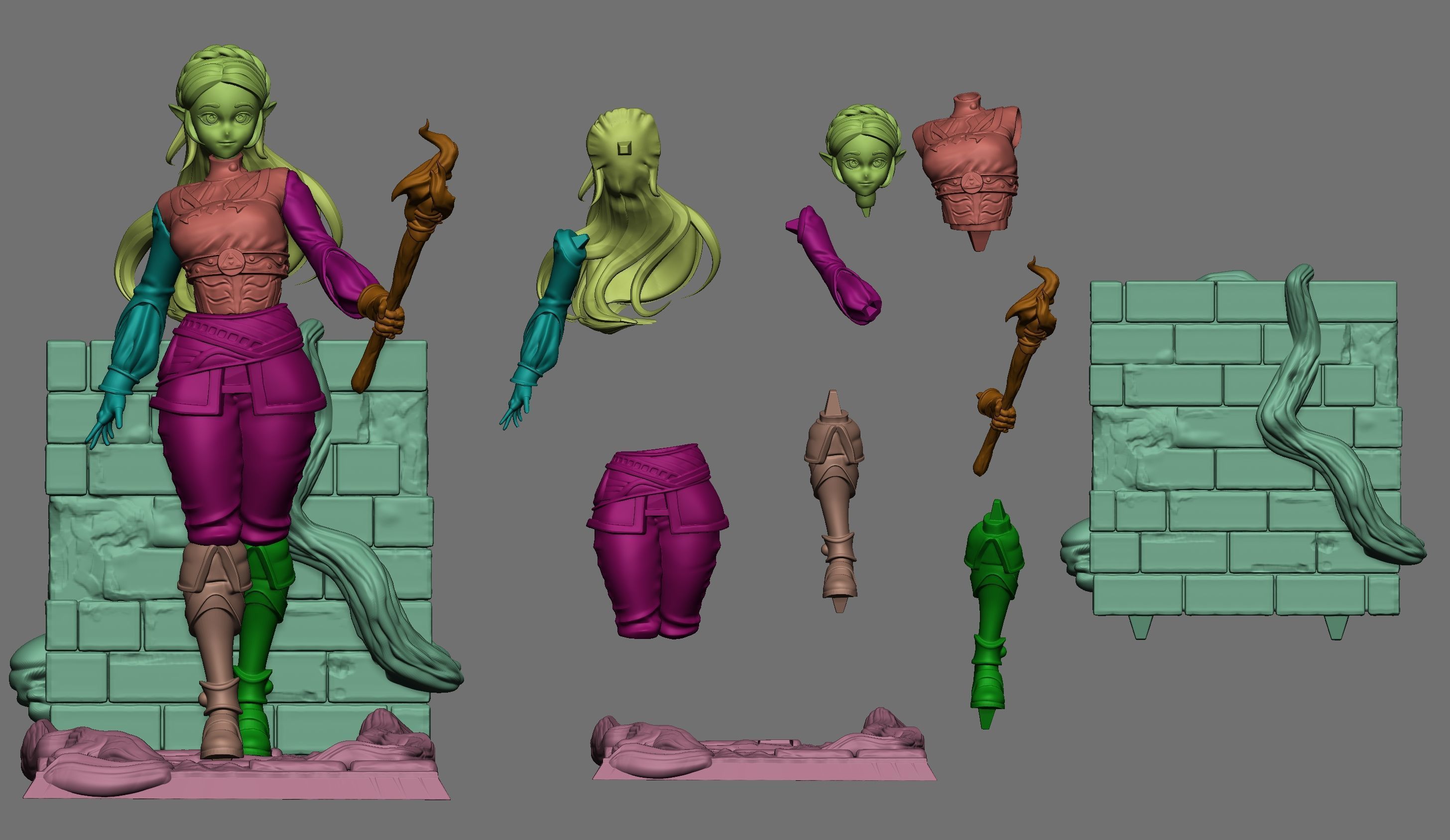 princes zelda for 3Dprint more figure nonsplit 3D print model_18