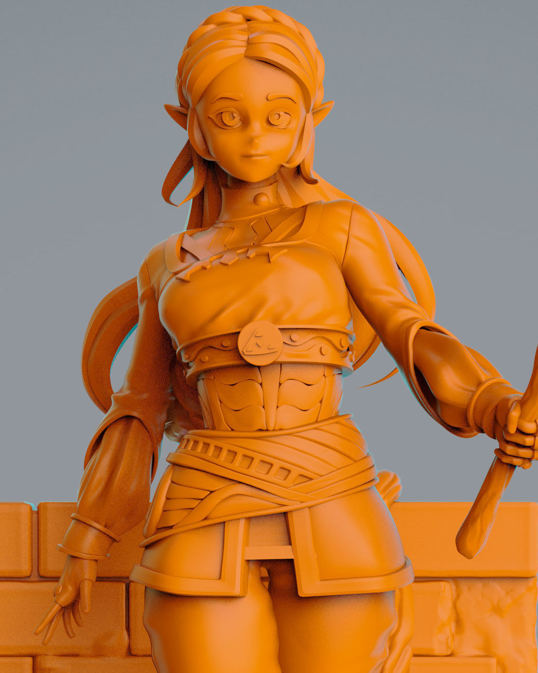 princes zelda for 3Dprint more figure nonsplit 3D print model_10