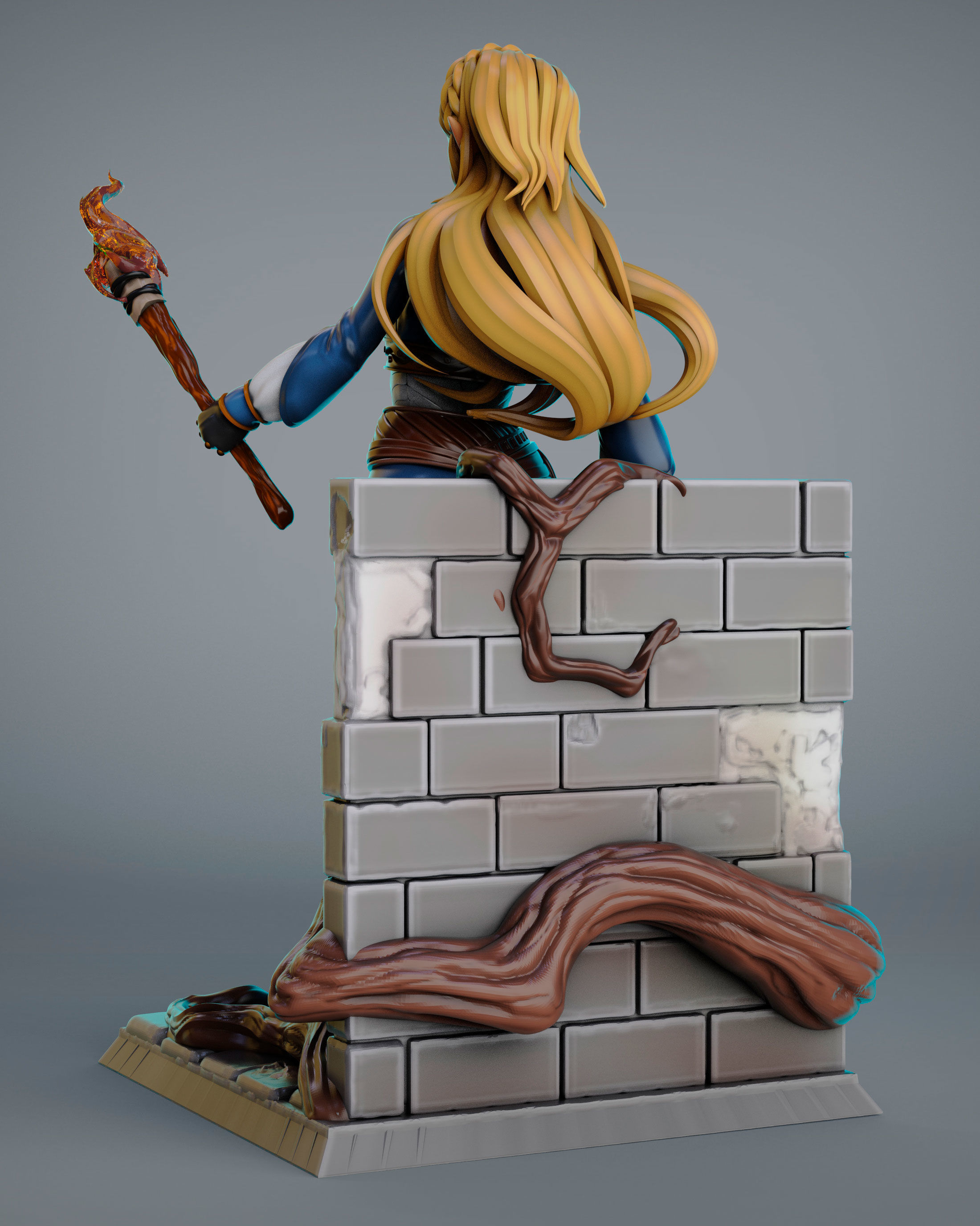 princes zelda for 3Dprint more figure nonsplit 3D print model_4