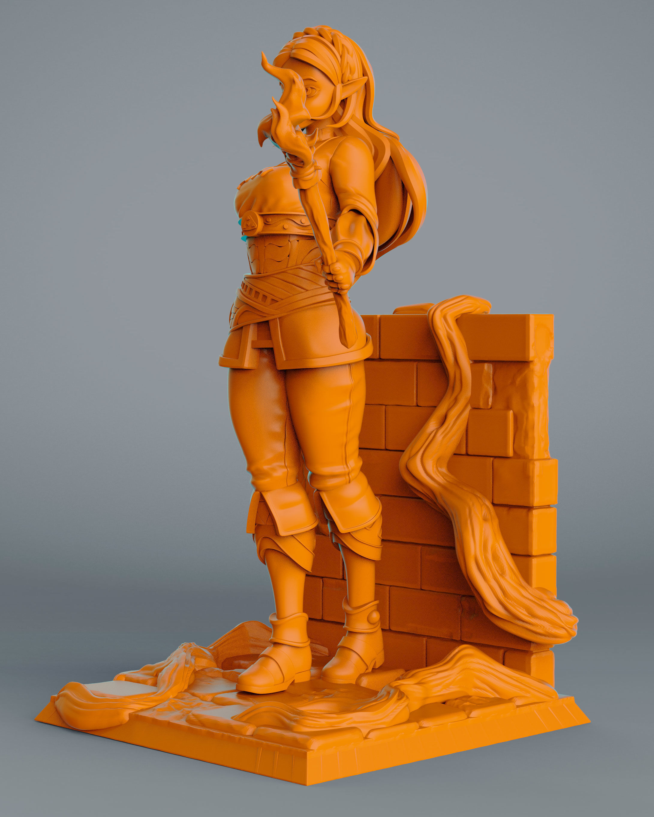 princes zelda for 3Dprint more figure nonsplit 3D print model_16