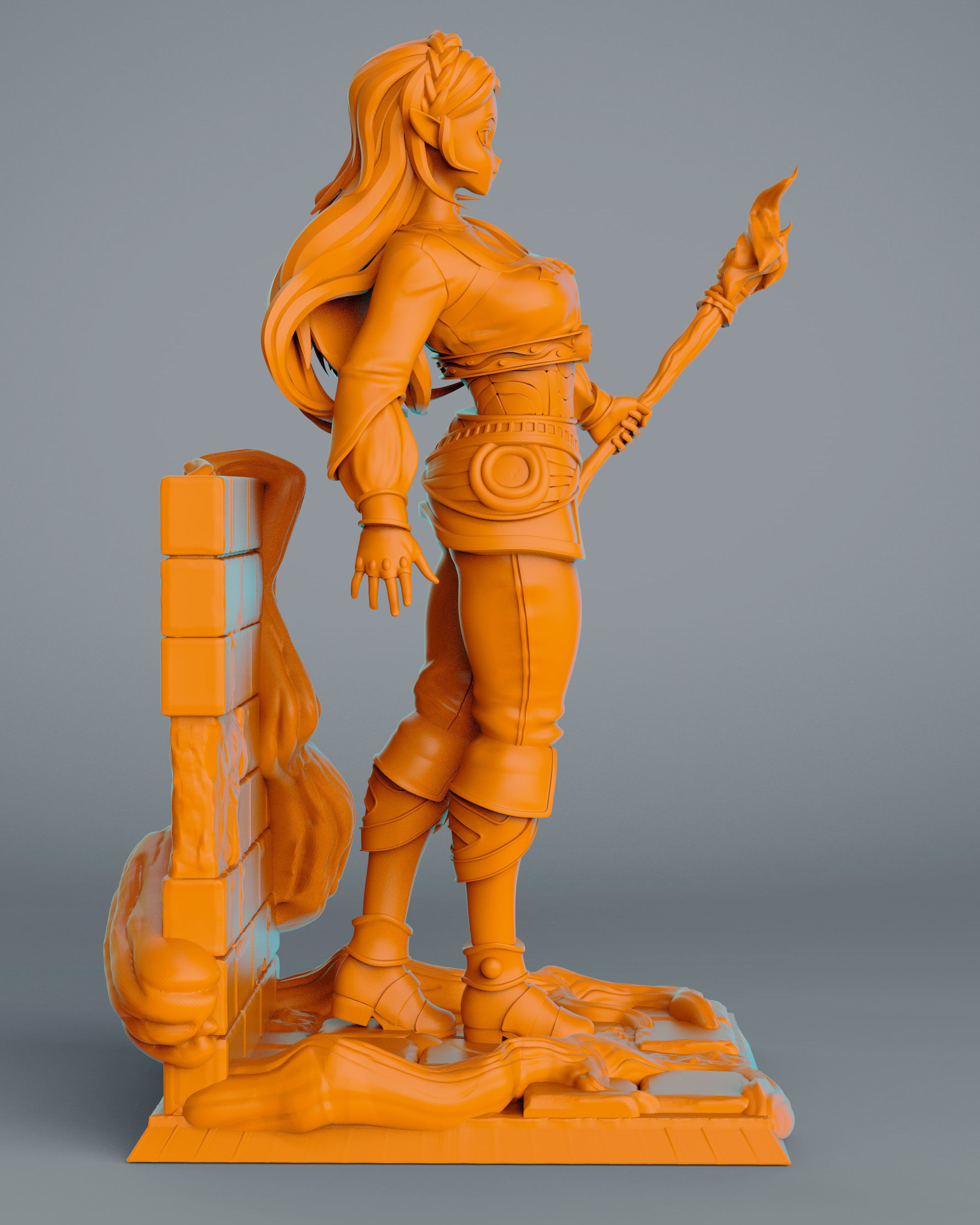 princes zelda for 3Dprint more figure nonsplit 3D print model_11