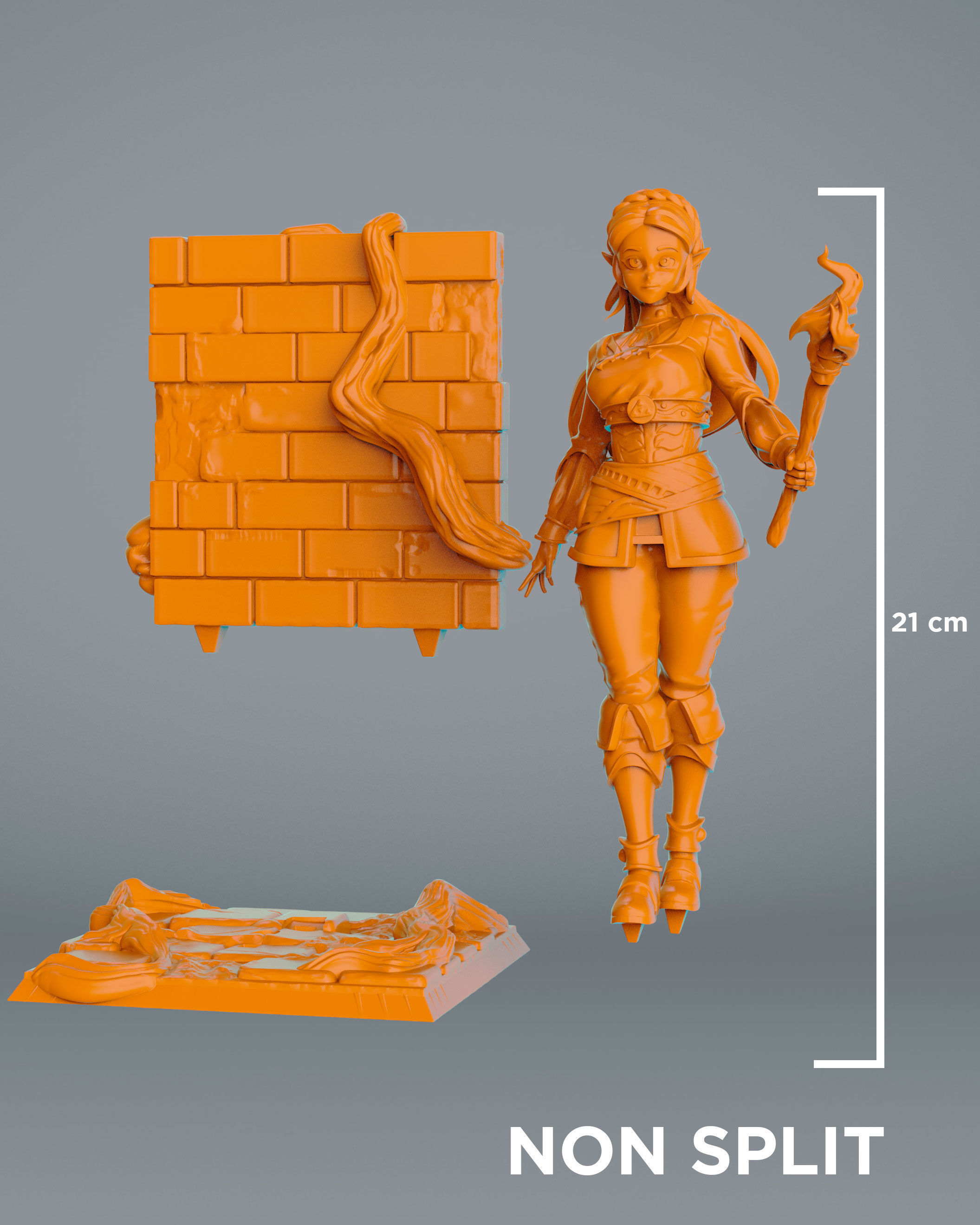 princes zelda for 3Dprint more figure nonsplit 3D print model_17