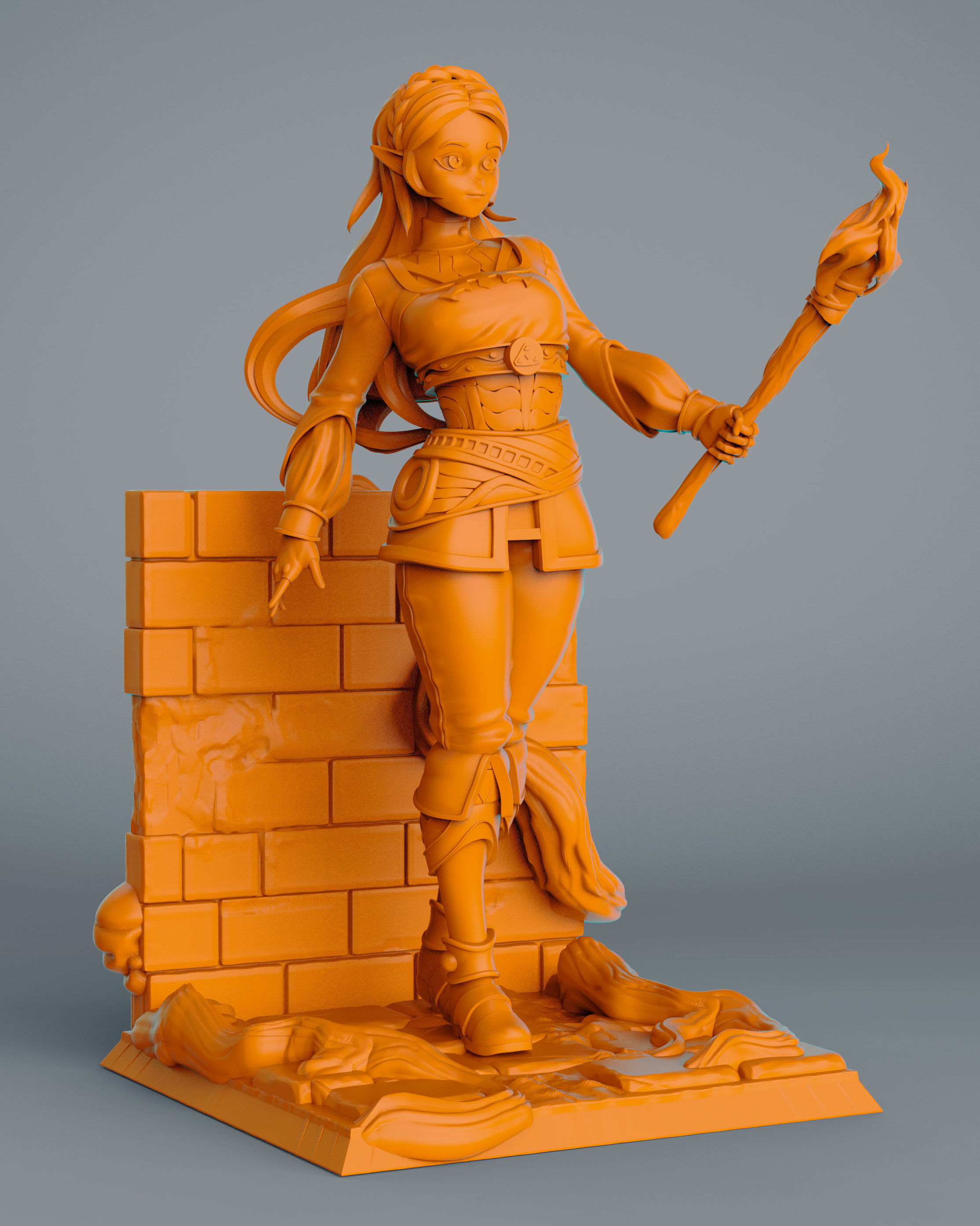 princes zelda for 3Dprint more figure nonsplit 3D print model_13