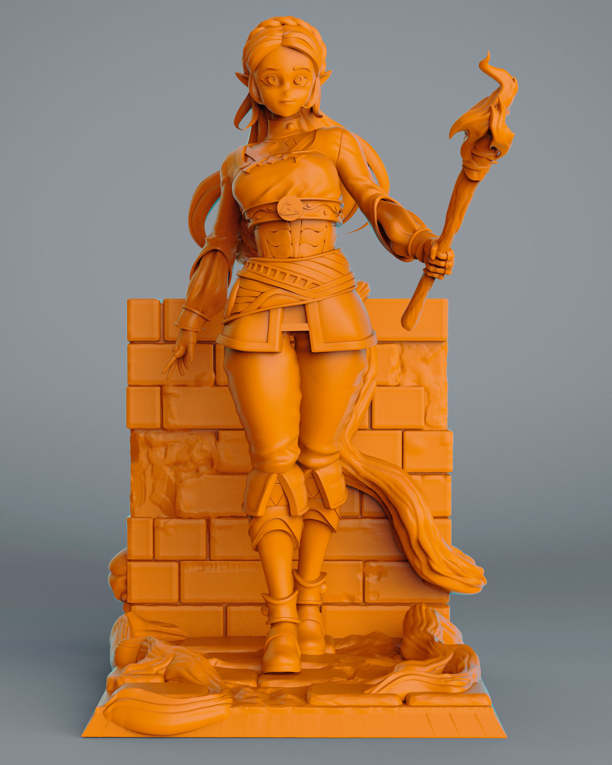 princes zelda for 3Dprint more figure nonsplit 3D print model_15