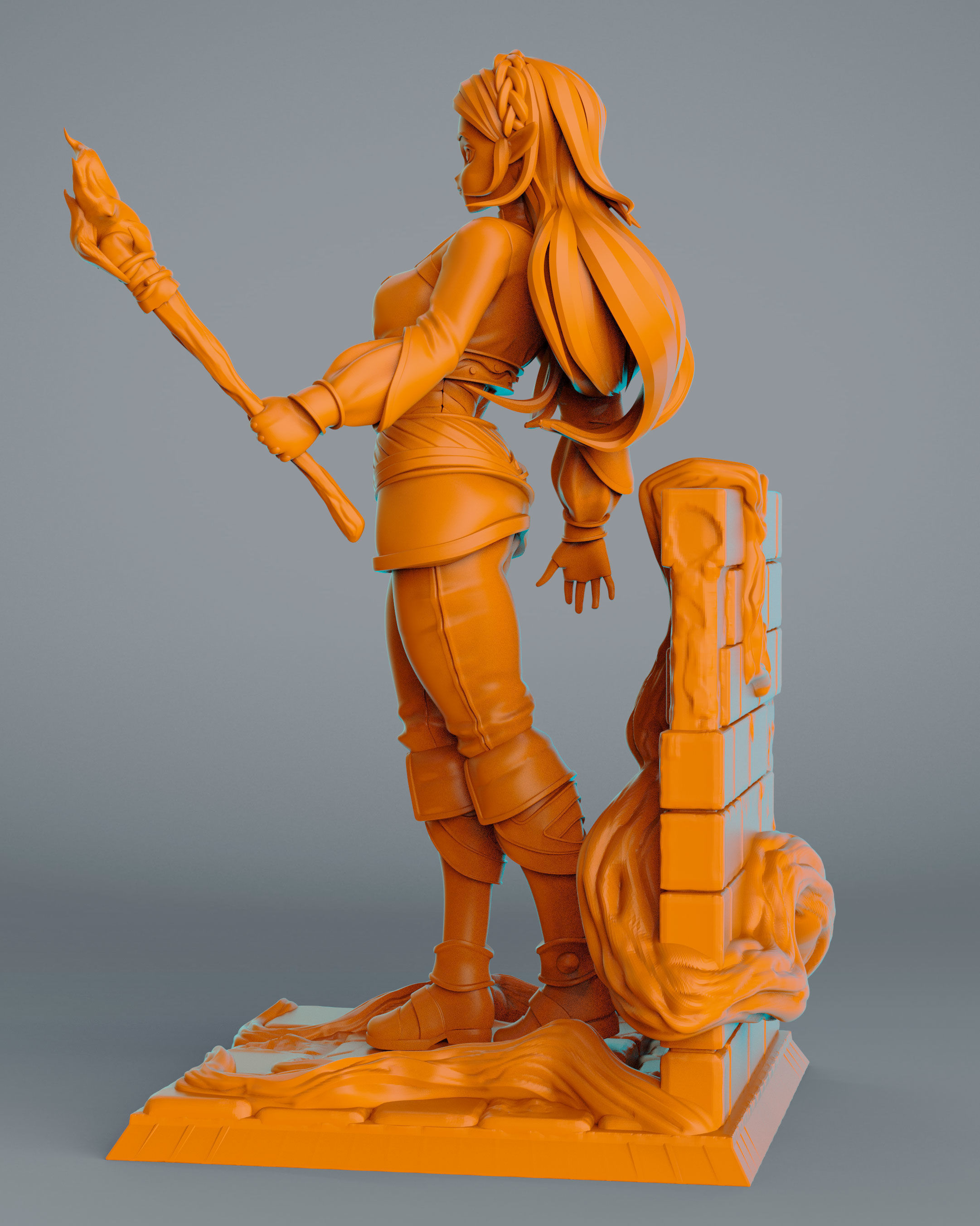 princes zelda for 3Dprint more figure nonsplit 3D print model_12