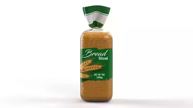Bread Slice Foil Packaging 3D Model