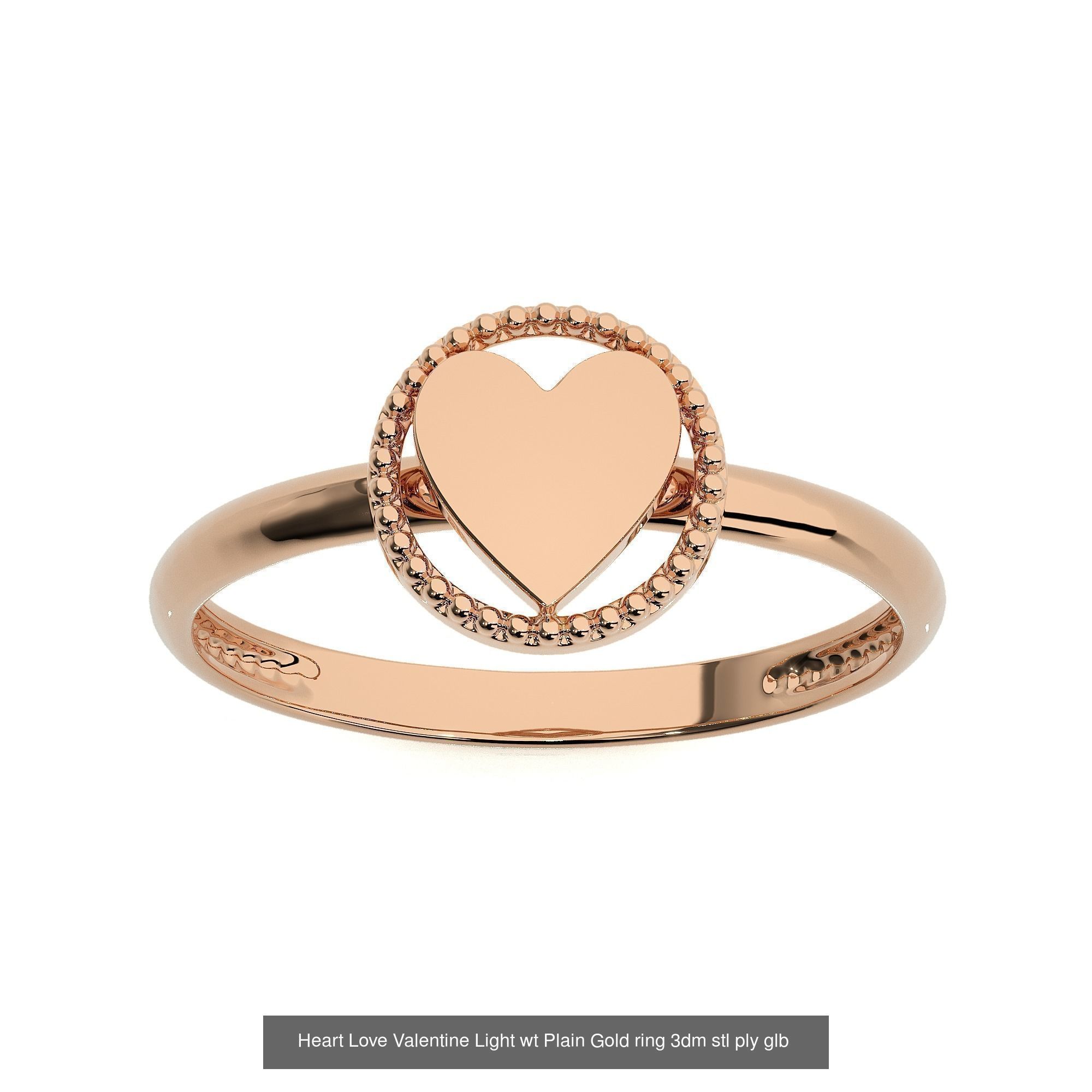 5 ight wt Plain Gold ring 3dm stl ply glb render details 3D Model Collection_4