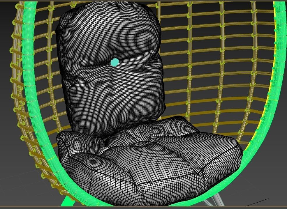 Outdoor Chair with Cushion 3D model_1