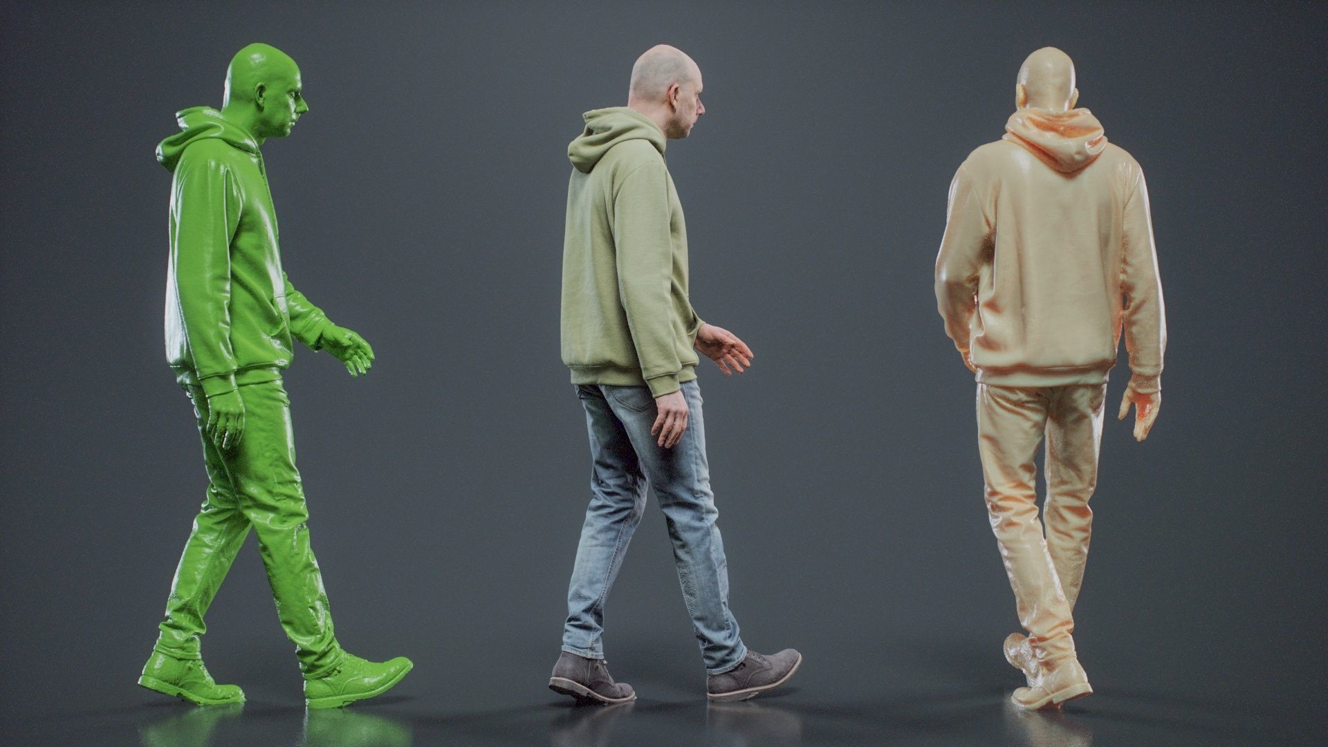 Green Hoodie Man Walking 003 RAW Scan 3D model_4