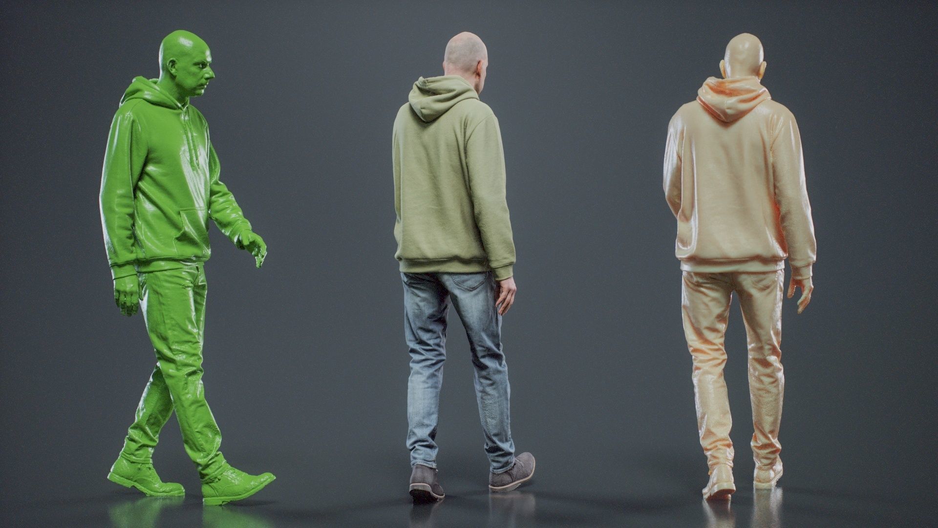 Green Hoodie Man Walking 003 RAW Scan 3D model_5