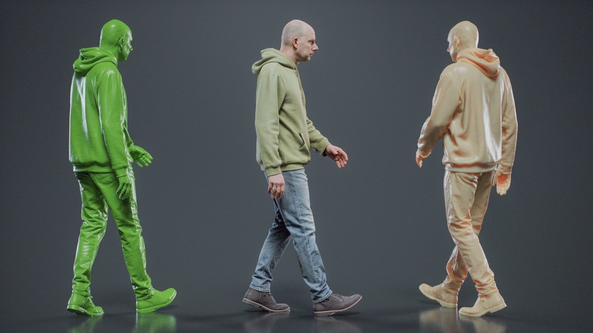 Green Hoodie Man Walking 003 RAW Scan 3D model_3