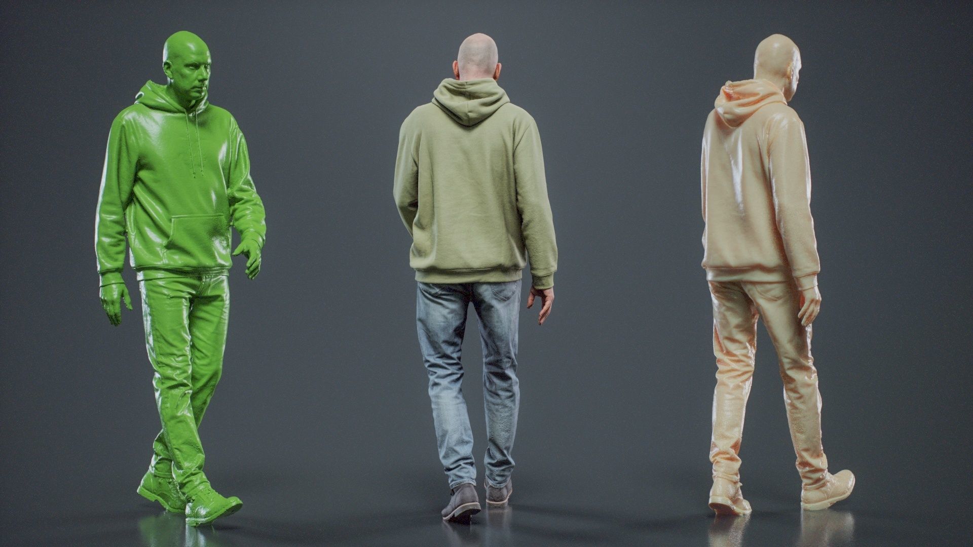 Green Hoodie Man Walking 003 RAW Scan 3D model_6