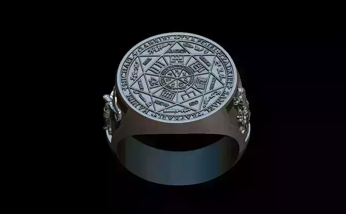 Angelic pentagram ring 3D print model