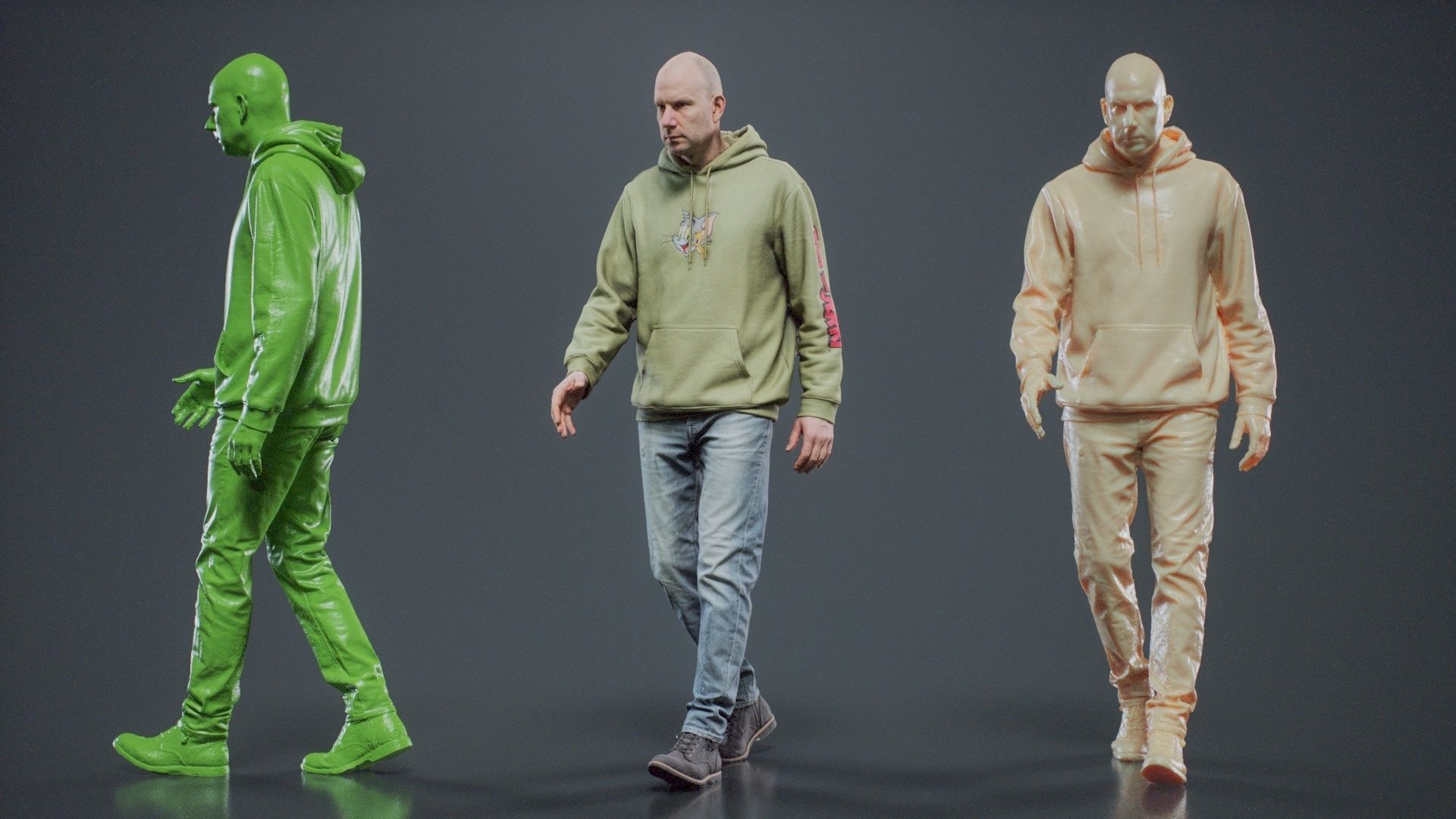 Green Hoodie Man Walking 002 RAW Scan 3D model_11