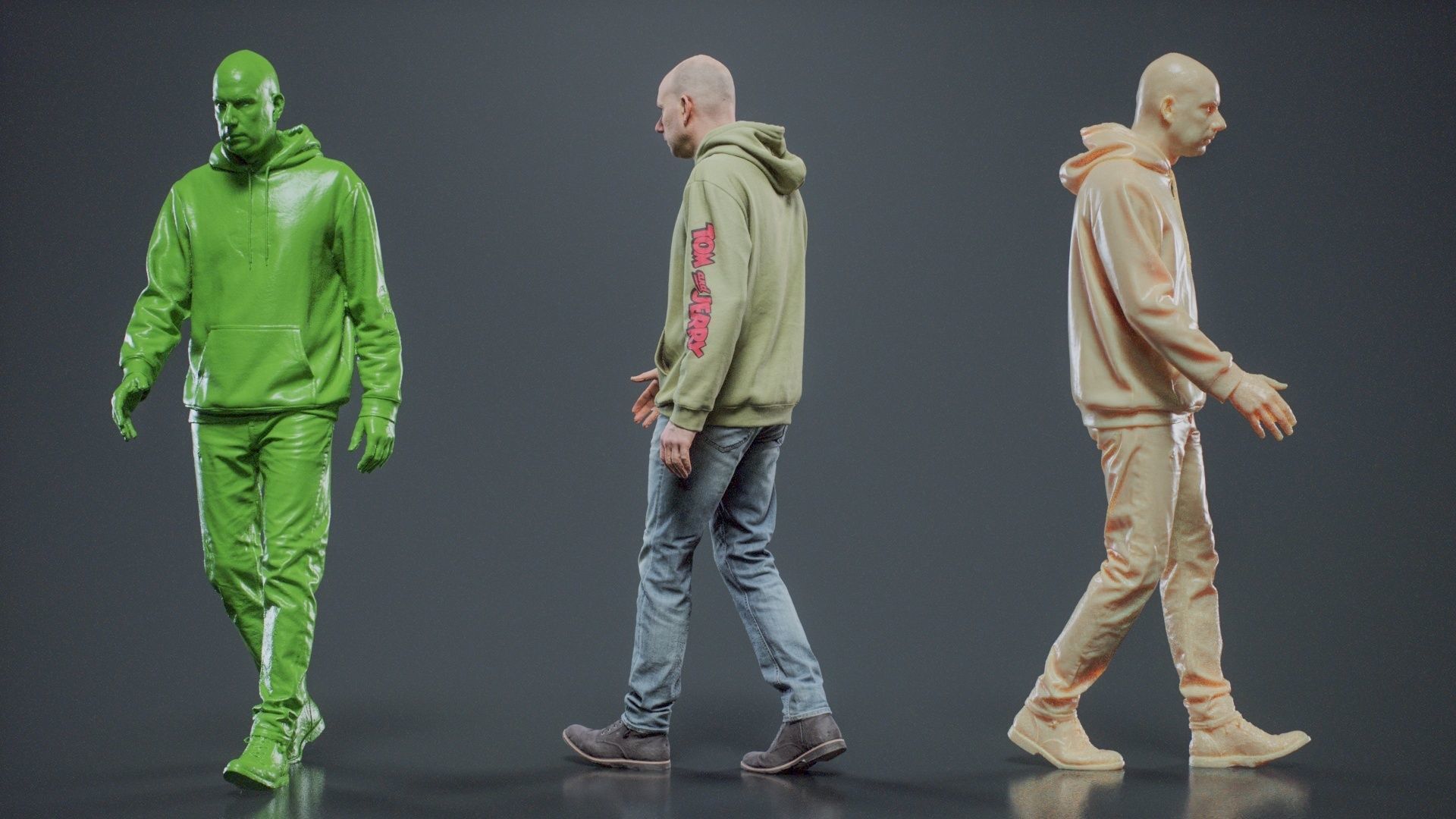 Green Hoodie Man Walking 002 RAW Scan 3D model_8
