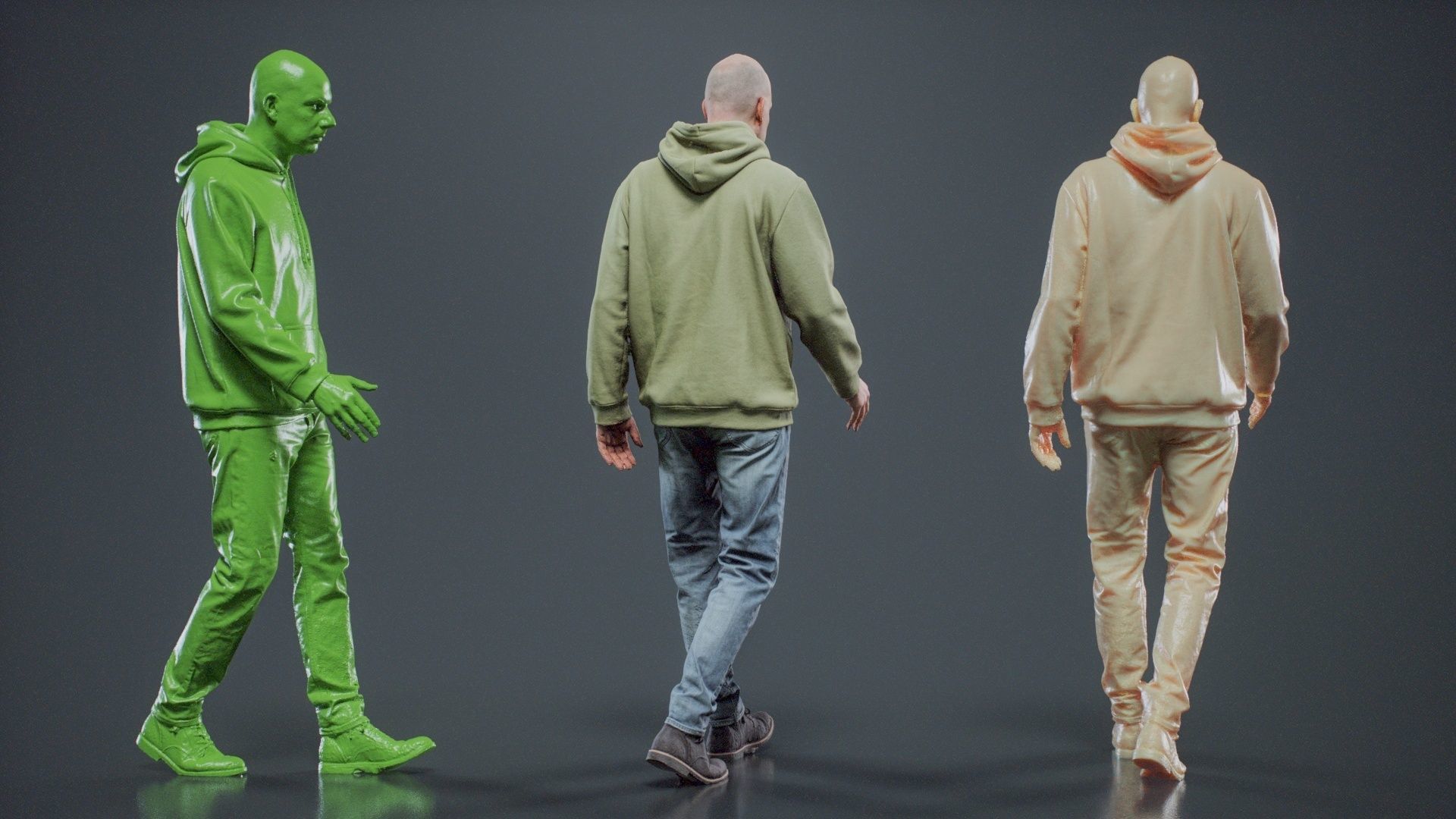 Green Hoodie Man Walking 002 RAW Scan 3D model_5