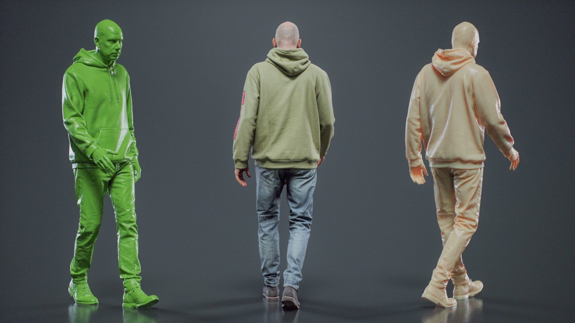 Green Hoodie Man Walking 002 RAW Scan 3D model_6
