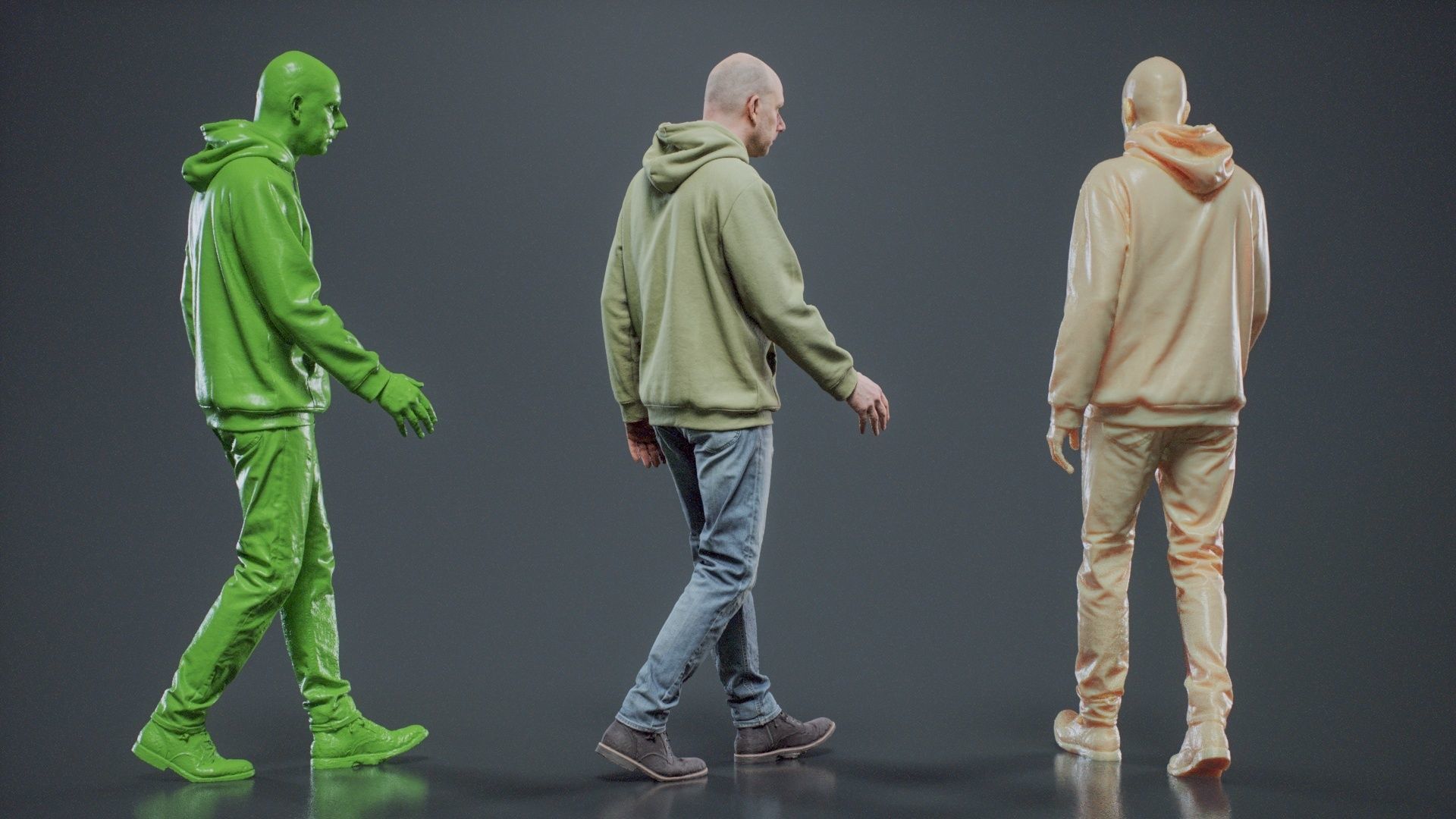 Green Hoodie Man Walking 002 RAW Scan 3D model_4