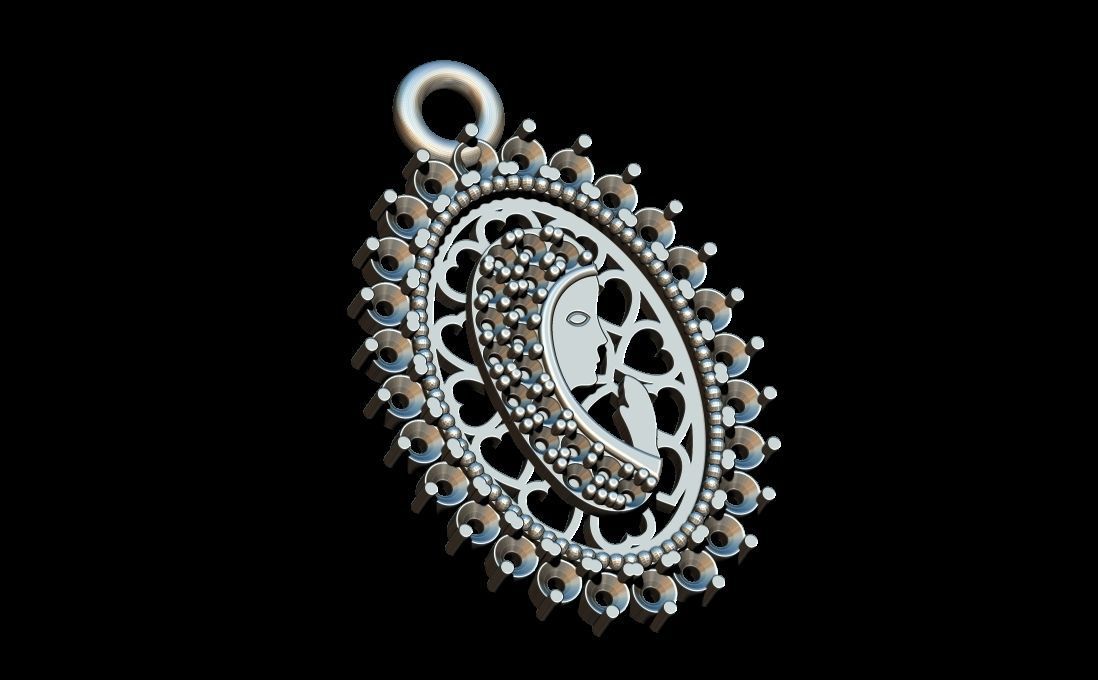 praying virgin pendant 3D print model_2