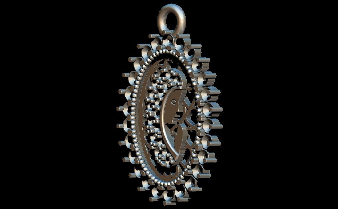praying virgin pendant 3D print model_4