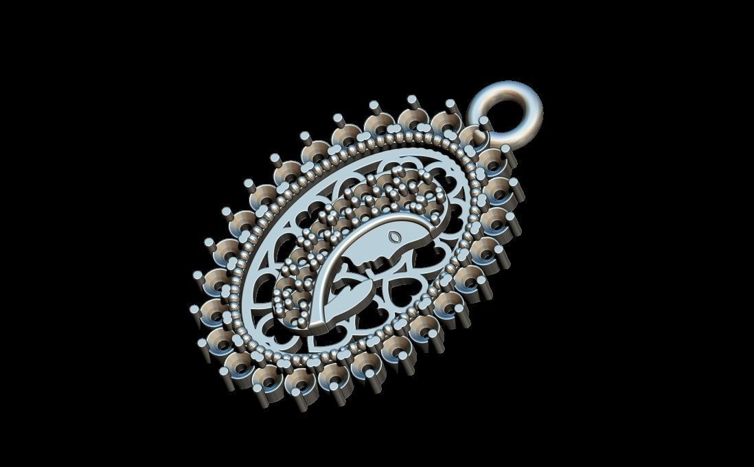 praying virgin pendant 3D print model_3