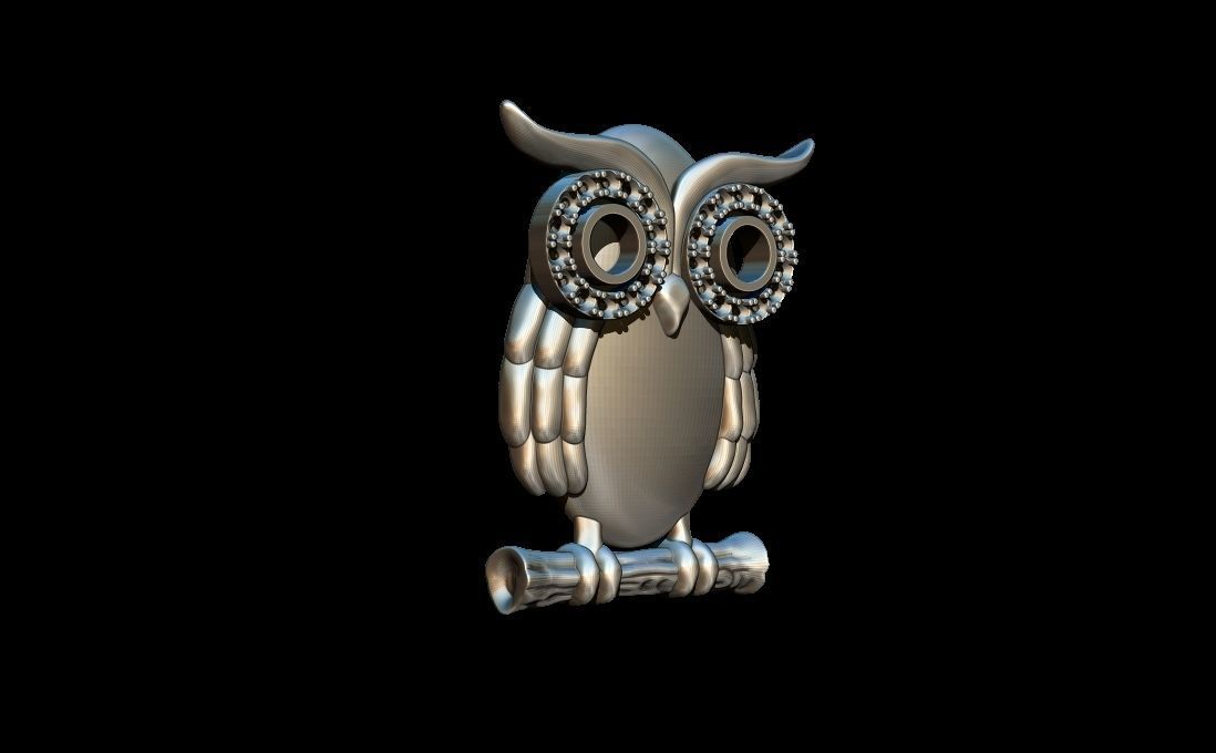 Owl ornaments pendant 3D print model_5